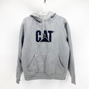 CAT grey draw string hoodie kangaroo pocket unisex casual cozy comfortable
